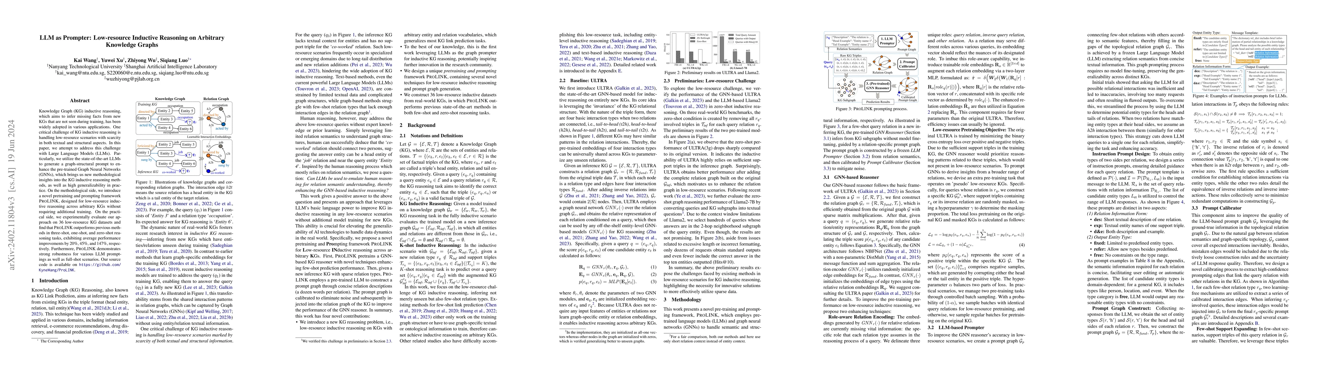 Thumbnail for LLM as Prompter: Low-resource Inductive Reasoning on Arbitrary Knowledge
  Graphs