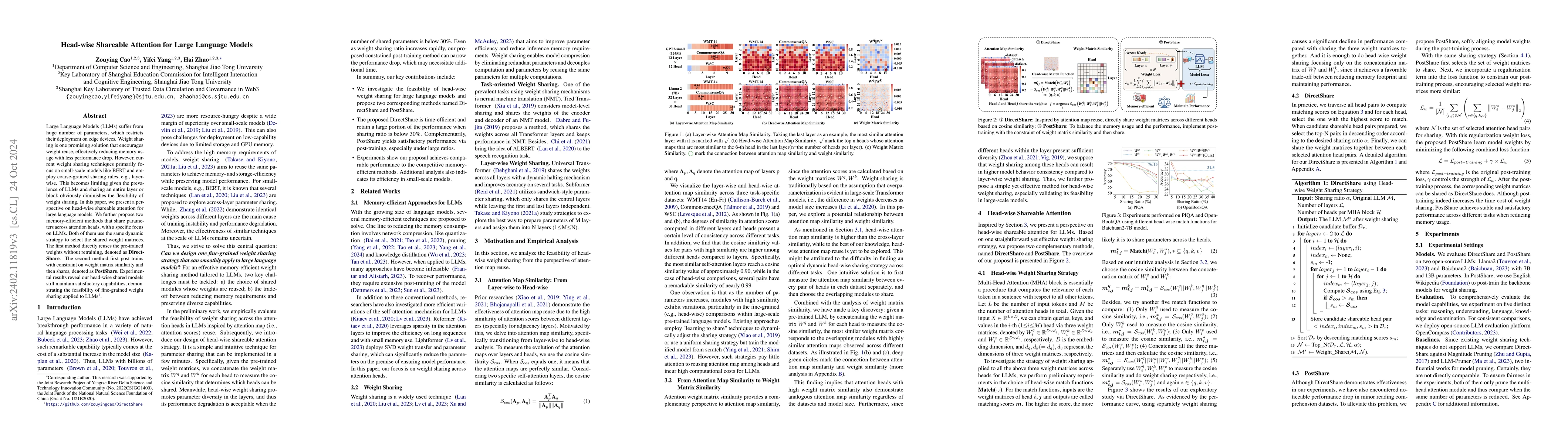 Thumbnail for Head-wise Shareable Attention for Large Language Models