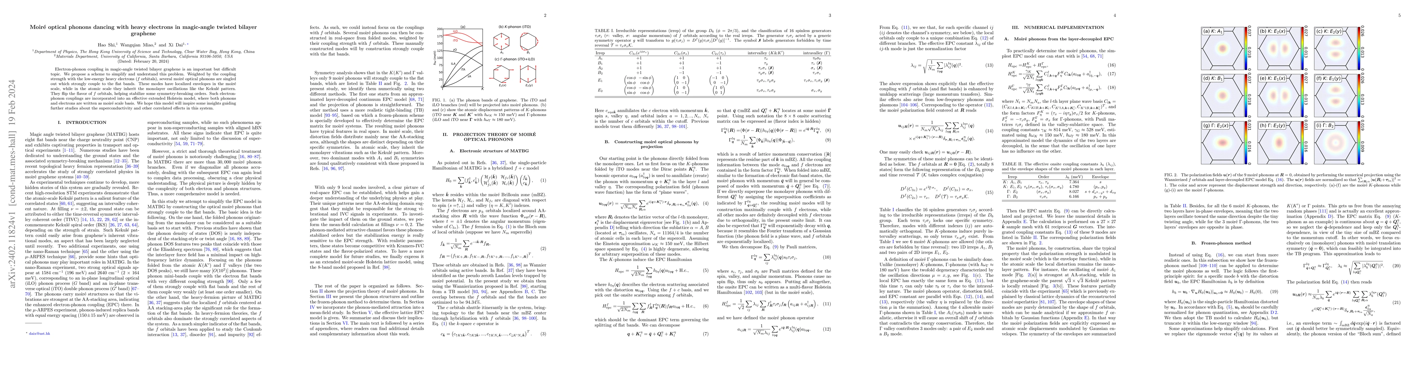 Thumbnail for Moir\'{e} optical phonons dancing with heavy electrons in magic-angle
  twisted bilayer graphene