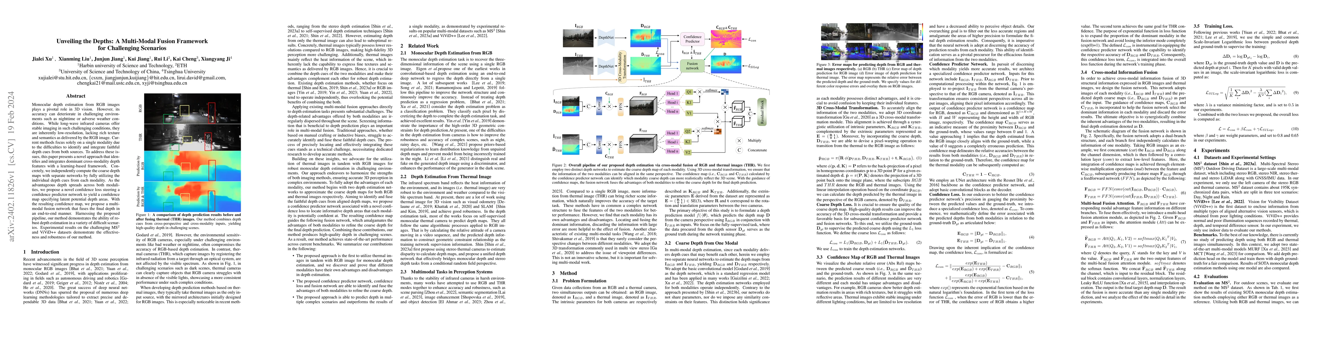 Thumbnail for Unveiling the Depths: A Multi-Modal Fusion Framework for Challenging
  Scenarios