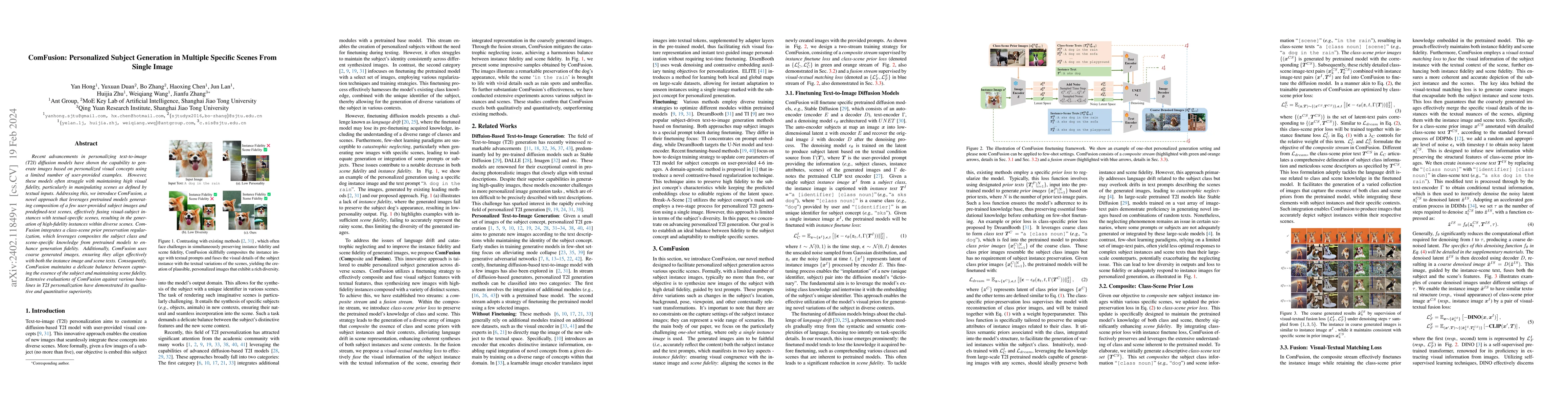 Thumbnail for ComFusion: Personalized Subject Generation in Multiple Specific Scenes
  From Single Image
