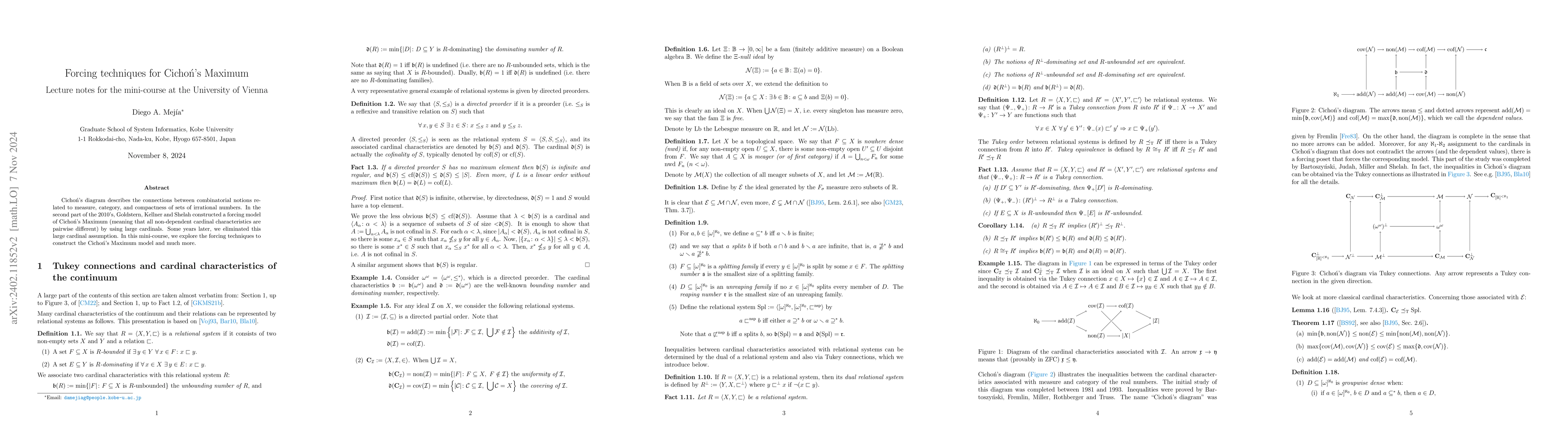 Thumbnail for Forcing techniques for Cicho\'n's Maximum: Lecture notes for the
  mini-course at the University of Vienna