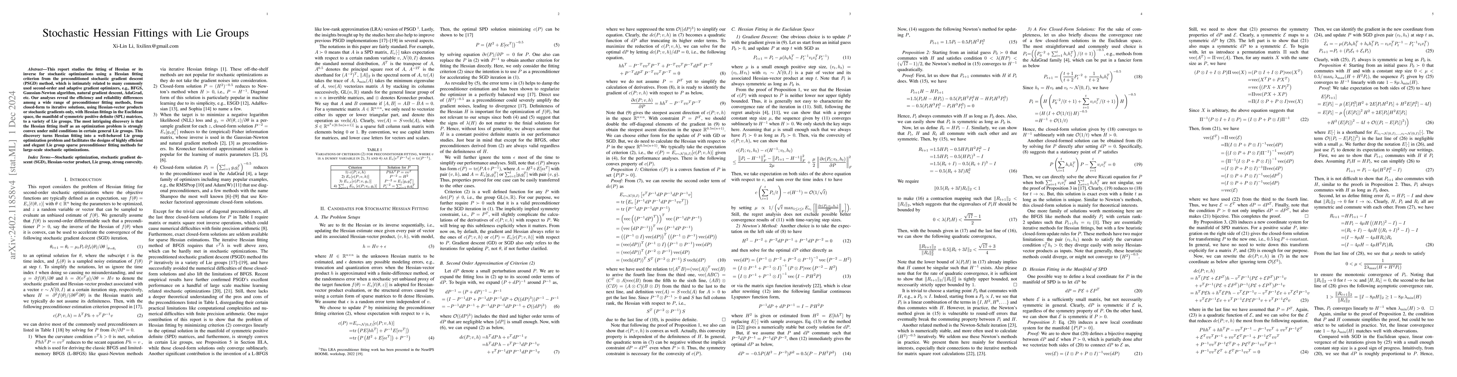 Thumbnail for Stochastic Hessian Fittings with Lie Groups