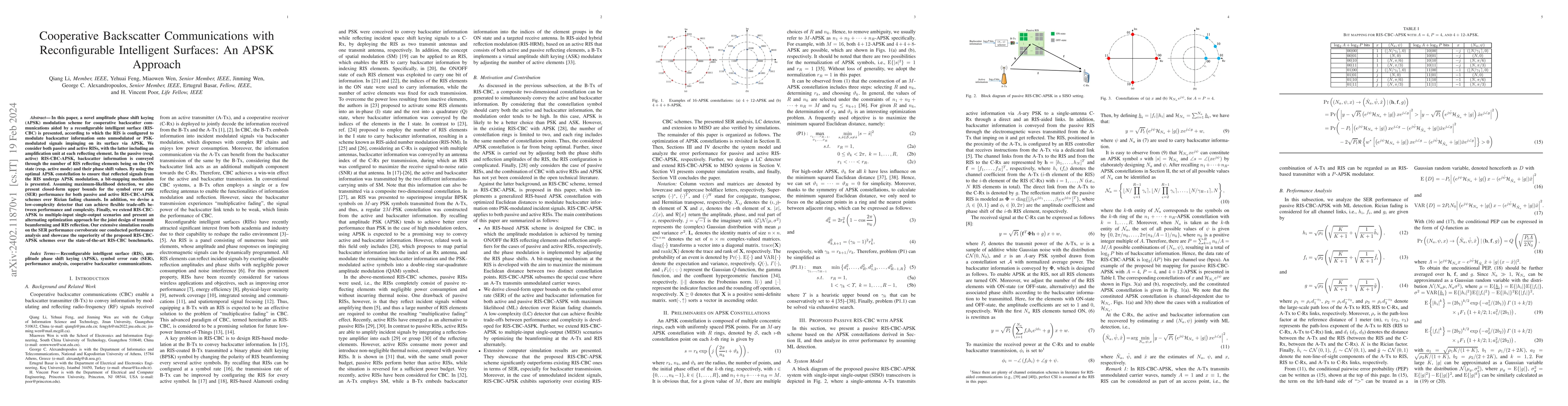 Thumbnail for Cooperative Backscatter Communications with Reconfigurable Intelligent
  Surfaces: An APSK Approach