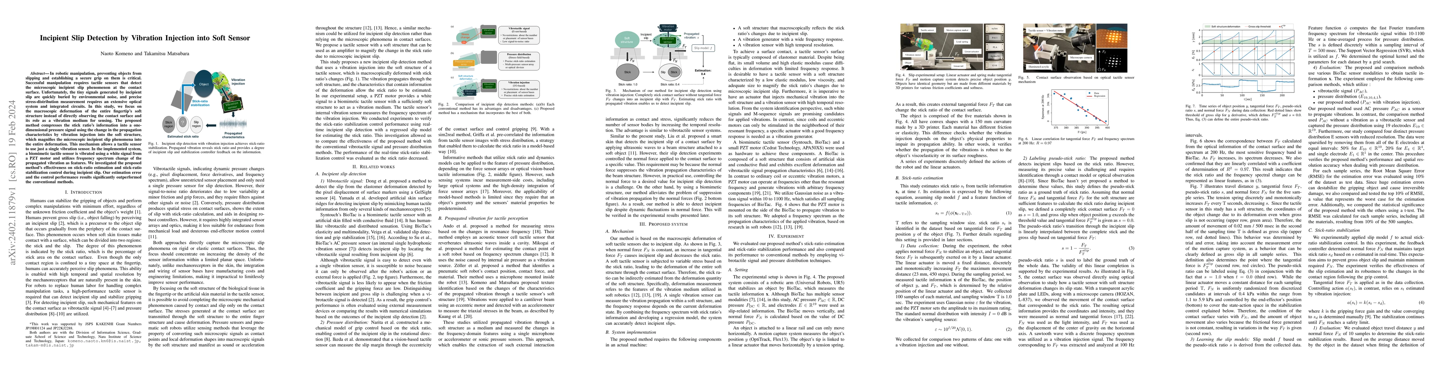 Thumbnail for Incipient Slip Detection by Vibration Injection into Soft Sensor