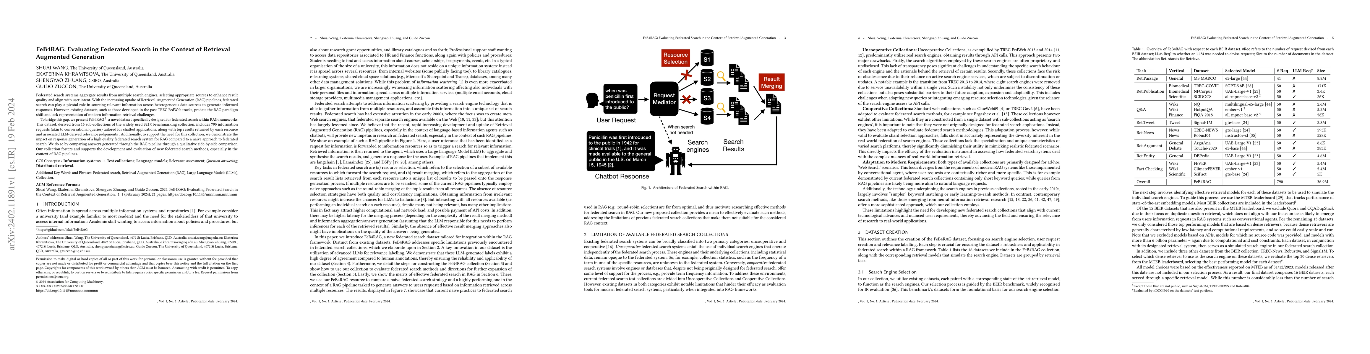Thumbnail for FeB4RAG: Evaluating Federated Search in the Context of Retrieval
  Augmented Generation