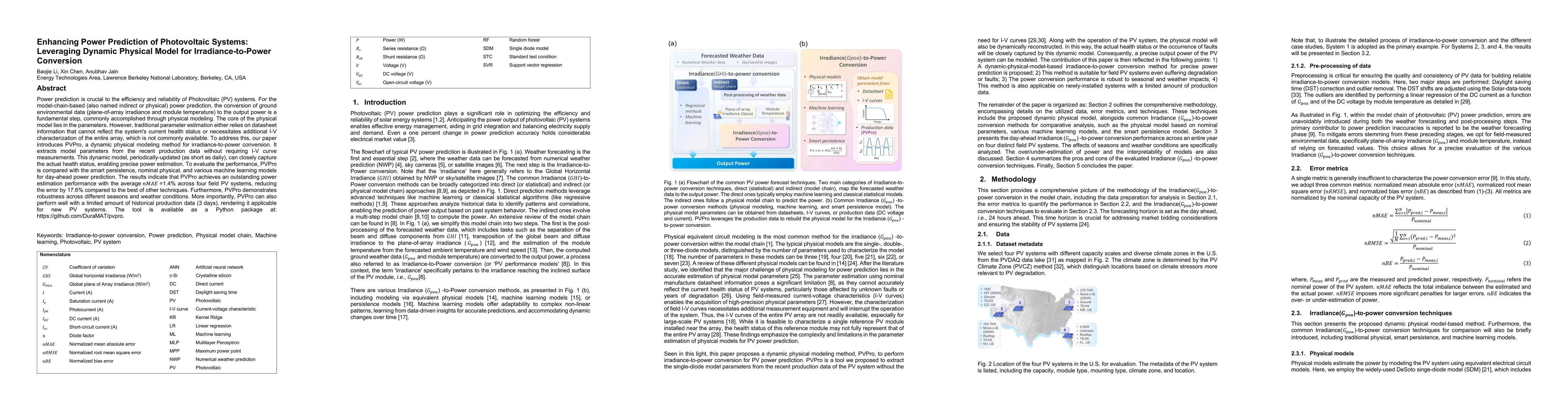 Thumbnail for Enhancing Power Prediction of Photovoltaic Systems: Leveraging Dynamic
  Physical Model for Irradiance-to-Power Conversion