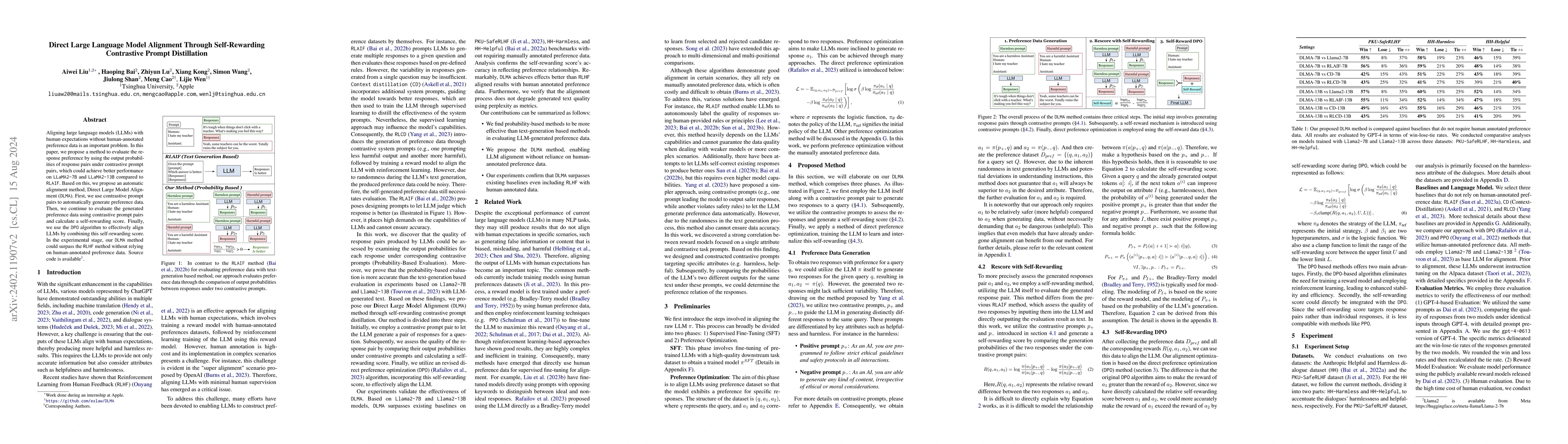 Thumbnail for Direct Large Language Model Alignment Through Self-Rewarding Contrastive
  Prompt Distillation