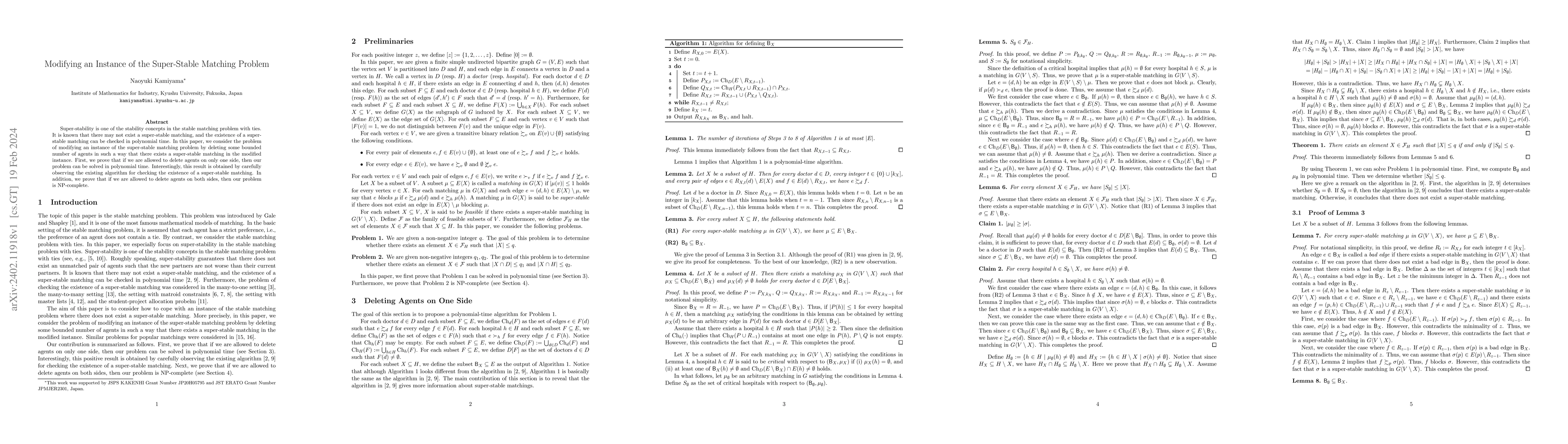 Thumbnail for Modifying an Instance of the Super-Stable Matching Problem