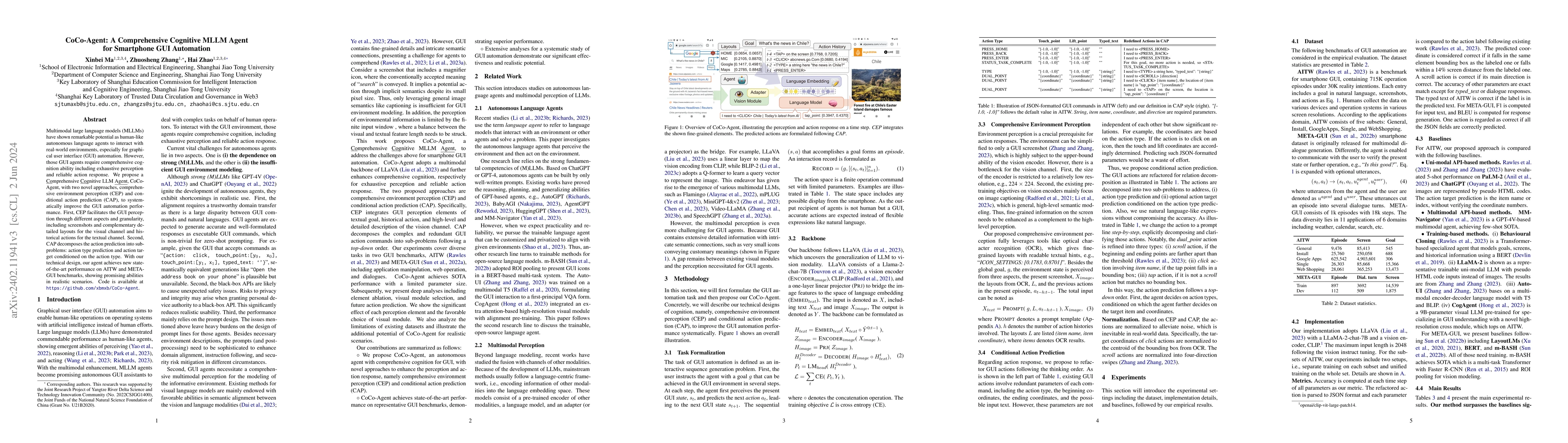 Thumbnail for CoCo-Agent: A Comprehensive Cognitive MLLM Agent for Smartphone GUI
  Automation