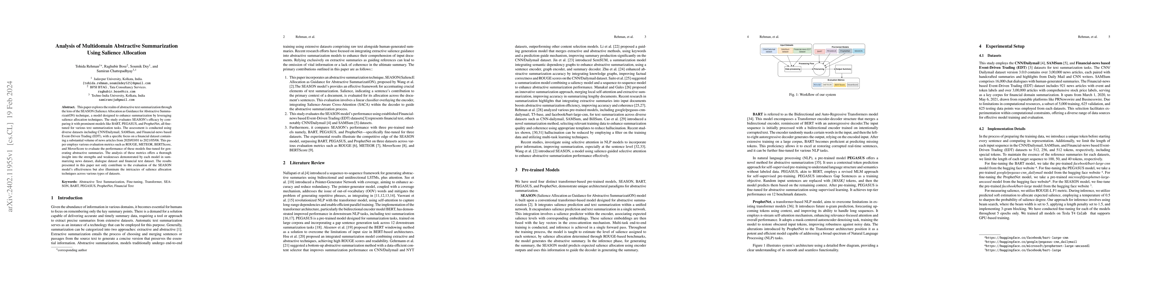 Thumbnail for Analysis of Multidomain Abstractive Summarization Using Salience
  Allocation