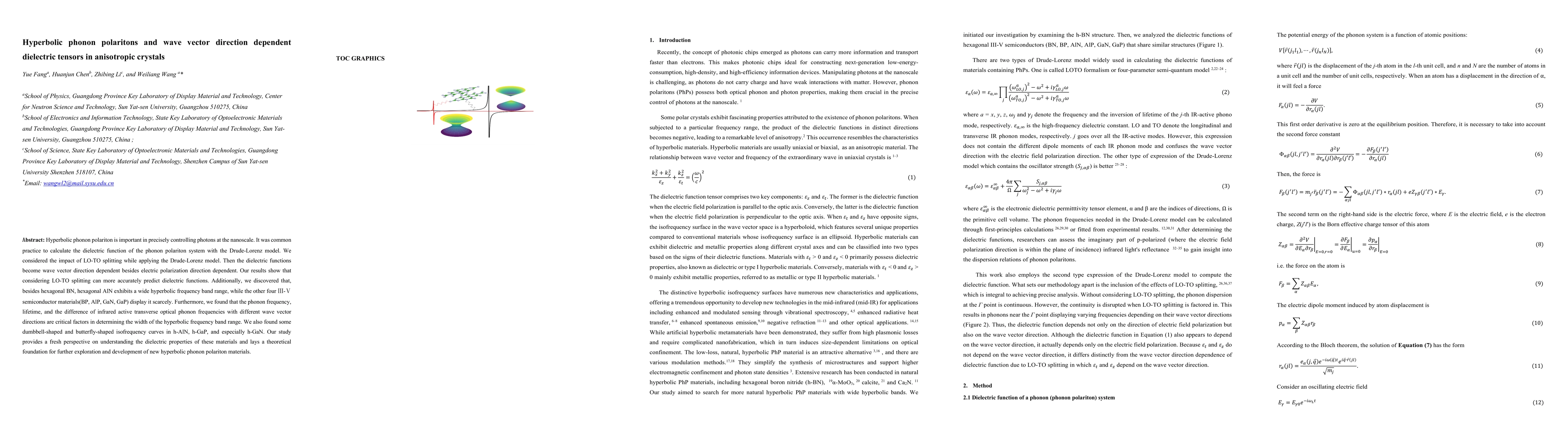 Thumbnail for Hyperbolic phonon polaritons and wave vector direction dependent
  dielectric tensors in anisotropic crystals