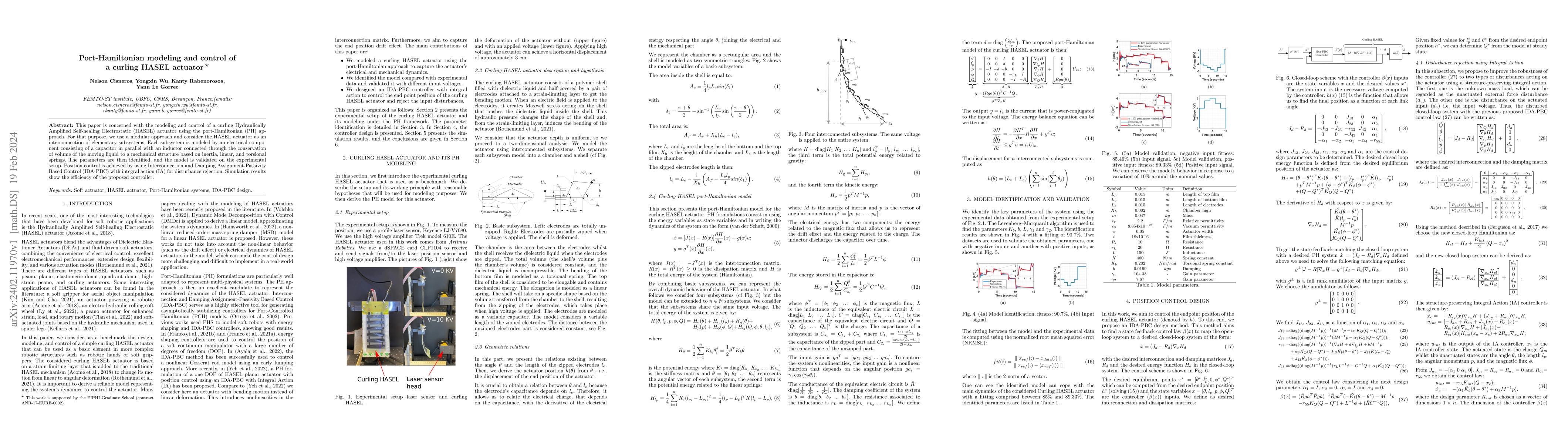 Thumbnail for Port-Hamiltonian modeling and control of a curling HASEL actuator