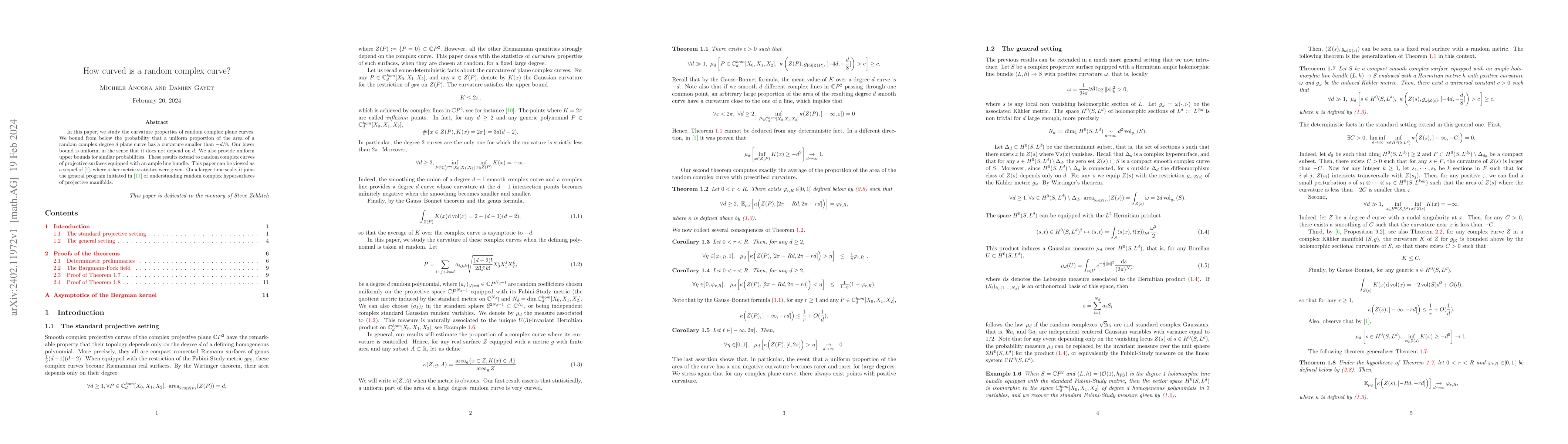 Thumbnail for How curved is a random complex curve?