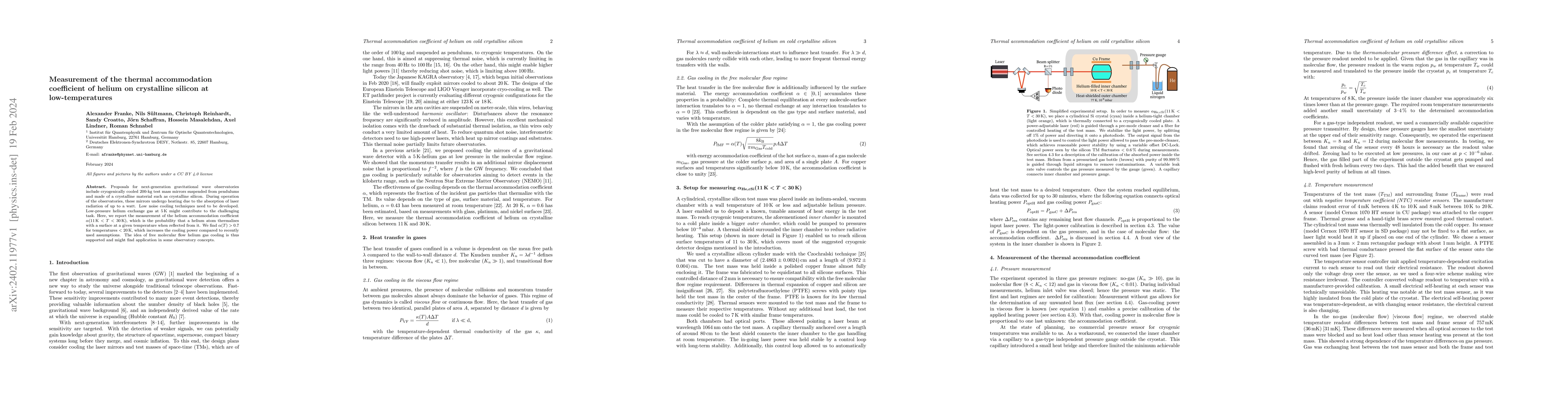 Thumbnail for Measurement of the thermal accommodation coefficient of helium on a
  crystalline silicon surface at low-temperatures