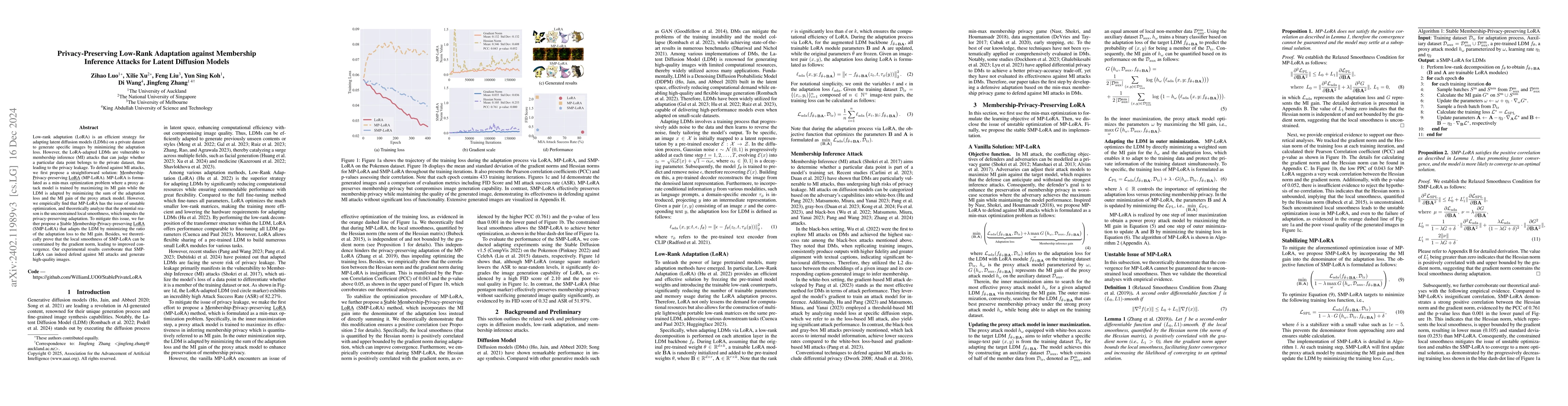 Thumbnail for Privacy-Preserving Low-Rank Adaptation for Latent Diffusion Models