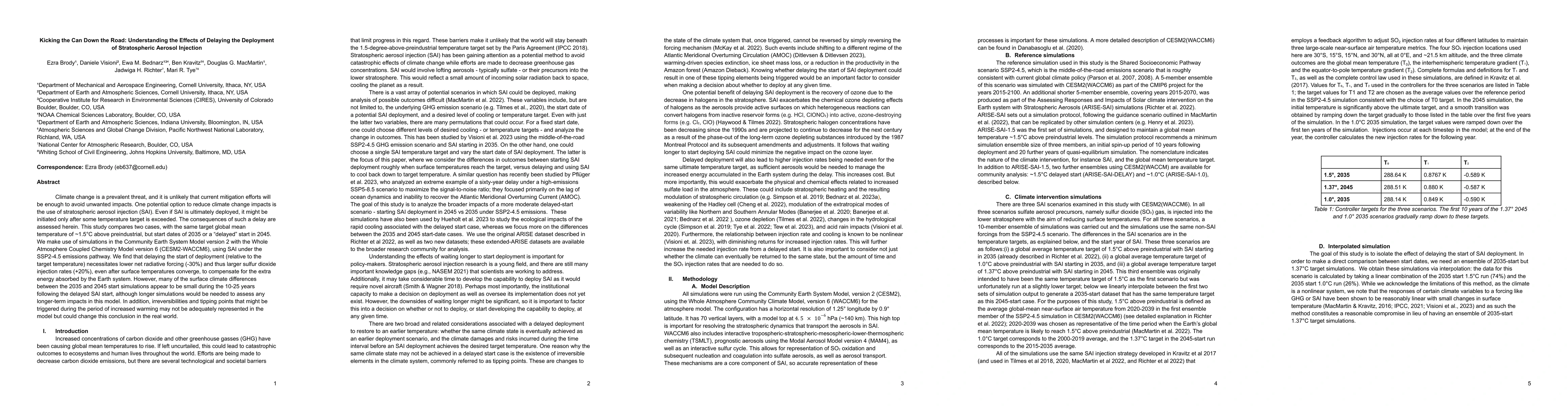 Thumbnail for Kicking the Can Down the Road: Understanding the Effects of Delaying the
  Deployment of Stratospheric Aerosol Injection
