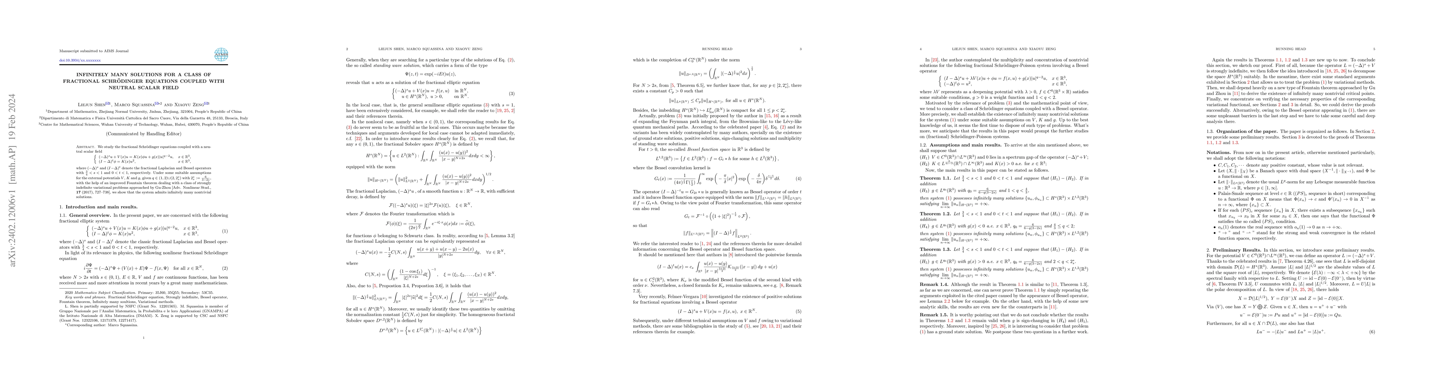 Thumbnail for Infinitely many solutions for a class of fractional Schrodinger
  equations coupled with neutral scalar field