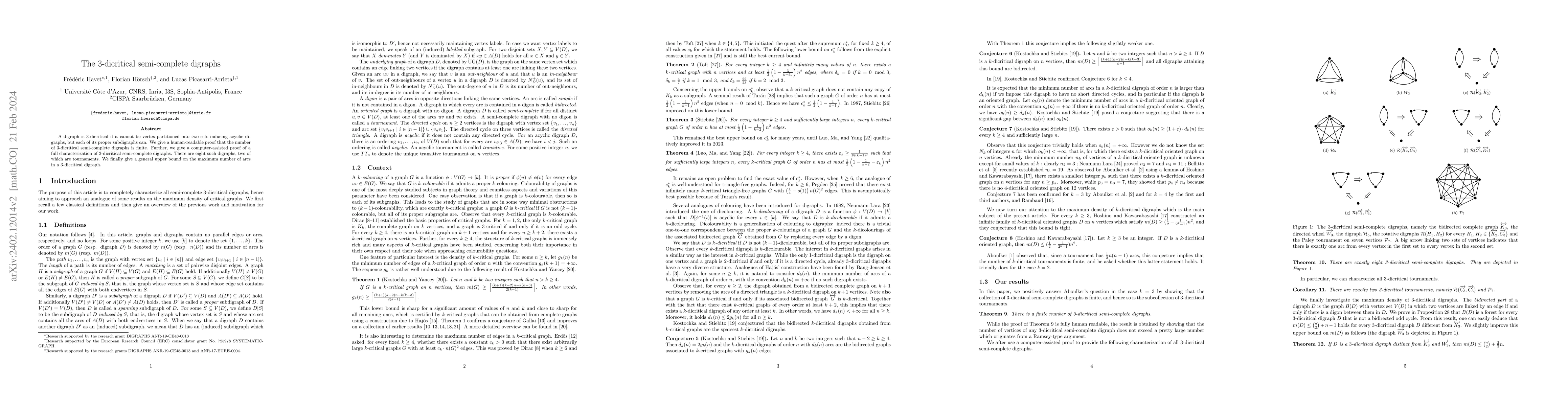 Thumbnail for The 3-dicritical semi-complete digraphs