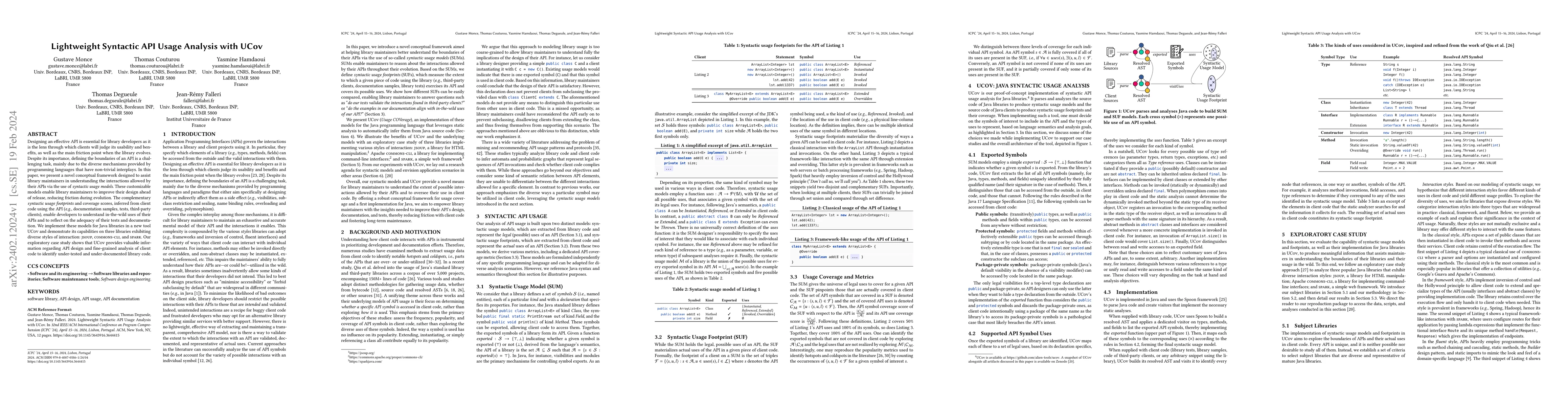 Thumbnail for Lightweight Syntactic API Usage Analysis with UCov