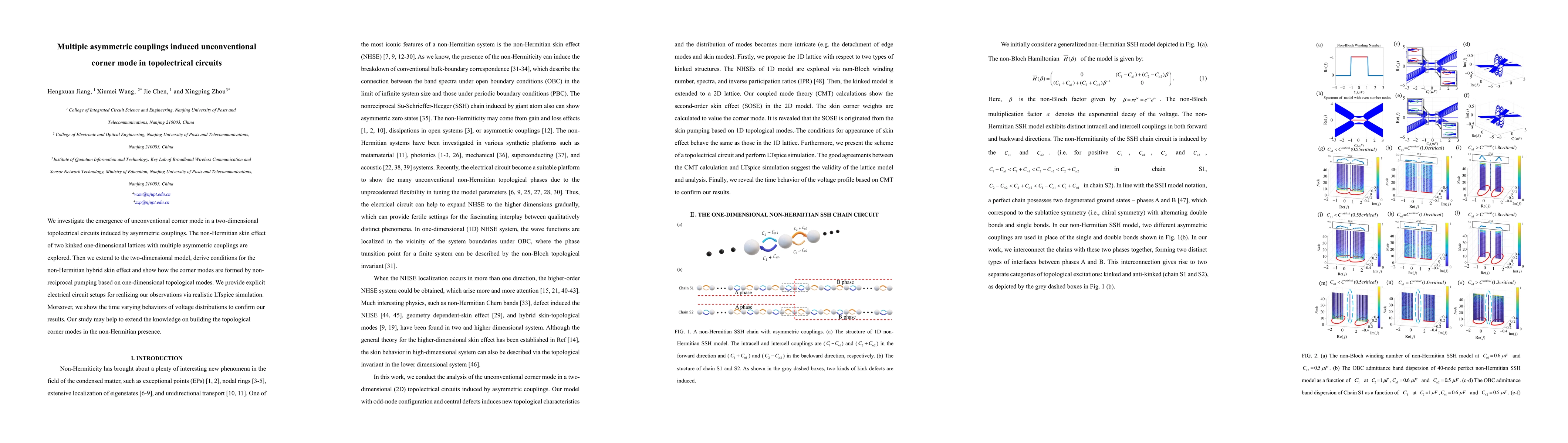 Thumbnail for Multiple asymmetric couplings induced unconventional corner mode in
  topolectrical circuits