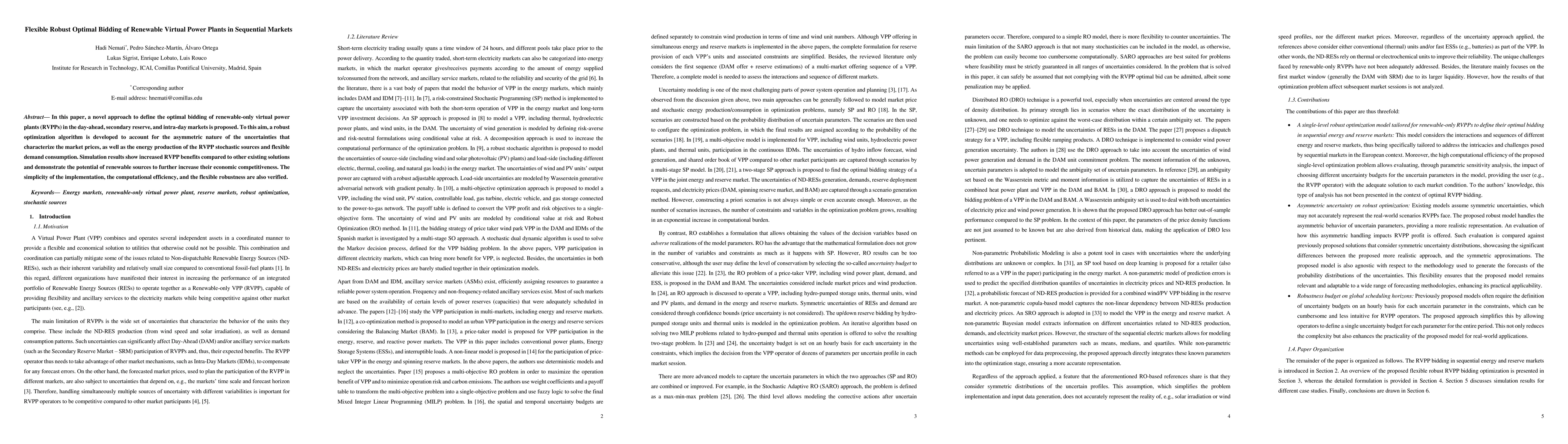 Thumbnail for Flexible Robust Optimal Bidding of Renewable Virtual Power Plants in
  Sequential Markets