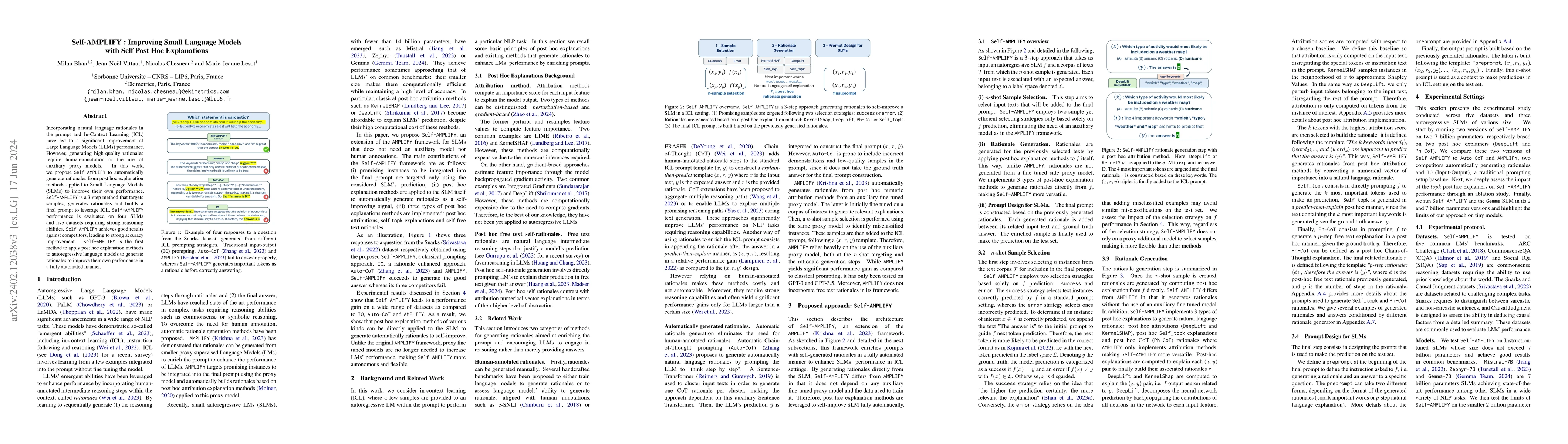 Thumbnail for Self-AMPLIFY: Improving Small Language Models with Self Post Hoc
  Explanations