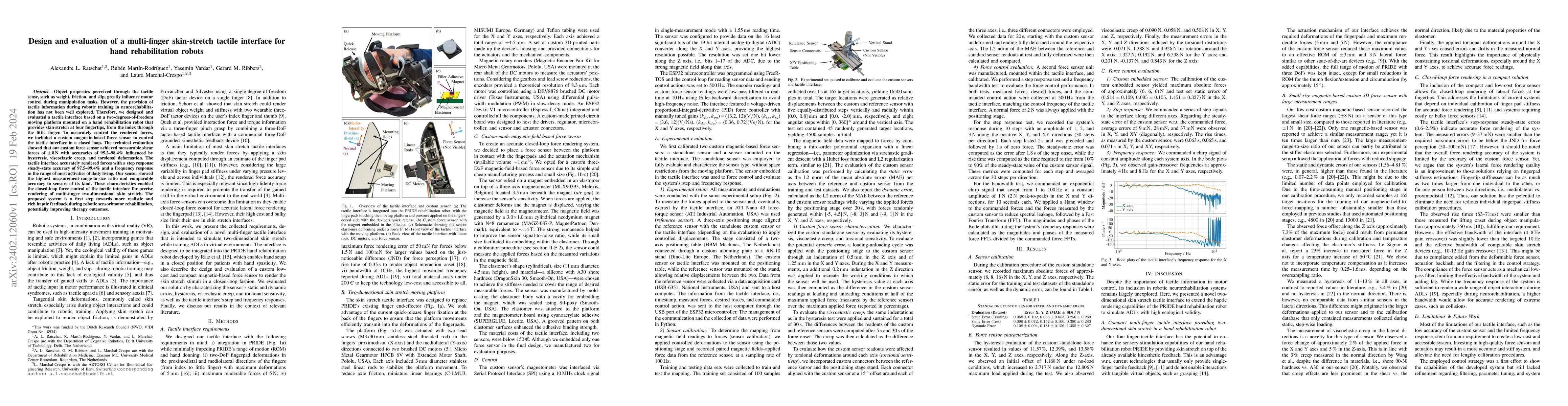 Thumbnail for Design and evaluation of a multi-finger skin-stretch tactile interface
  for hand rehabilitation robots