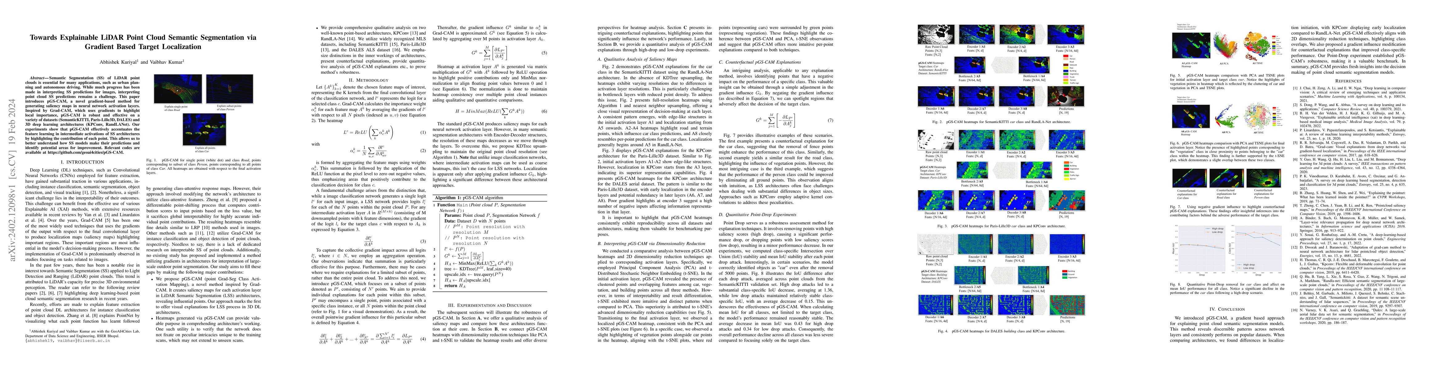 Thumbnail for Towards Explainable LiDAR Point Cloud Semantic Segmentation via Gradient
  Based Target Localization