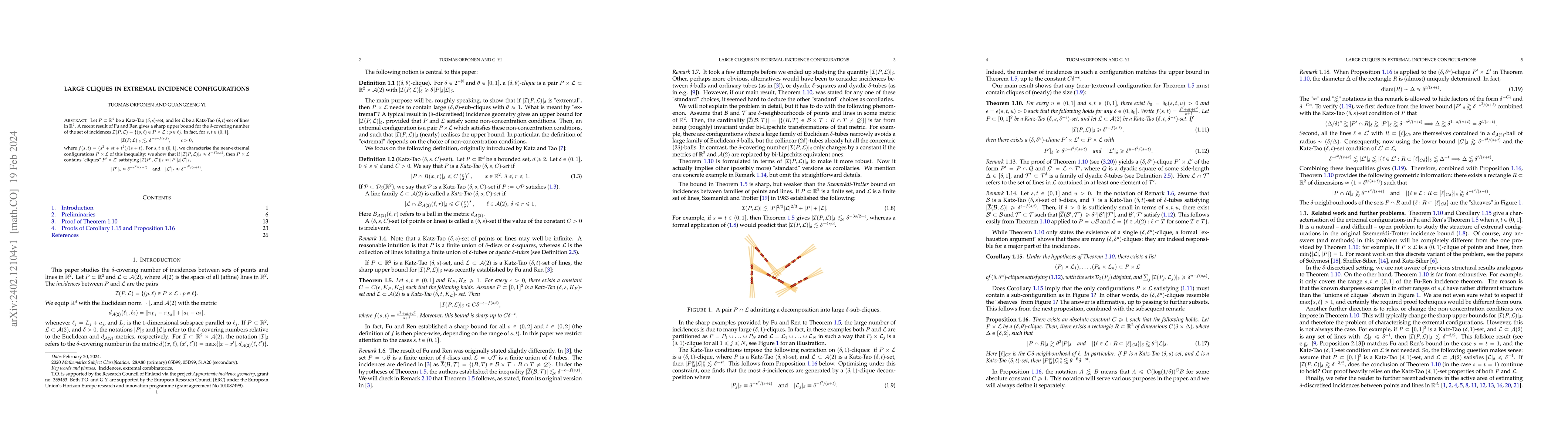 Thumbnail for Large cliques in extremal incidence configurations