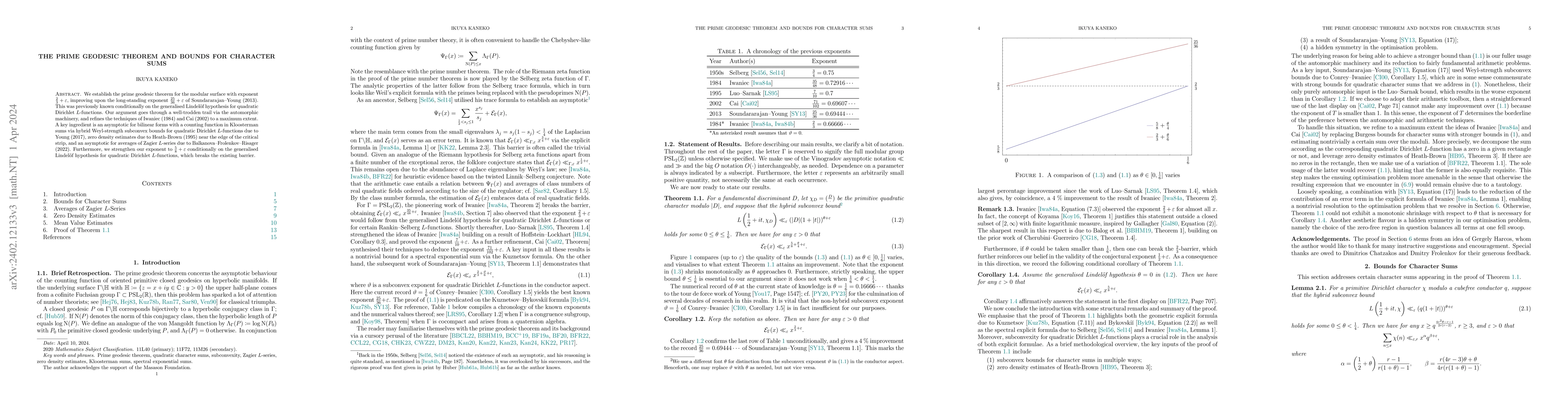 Thumbnail for The Prime Geodesic Theorem and Bounds for Character Sums