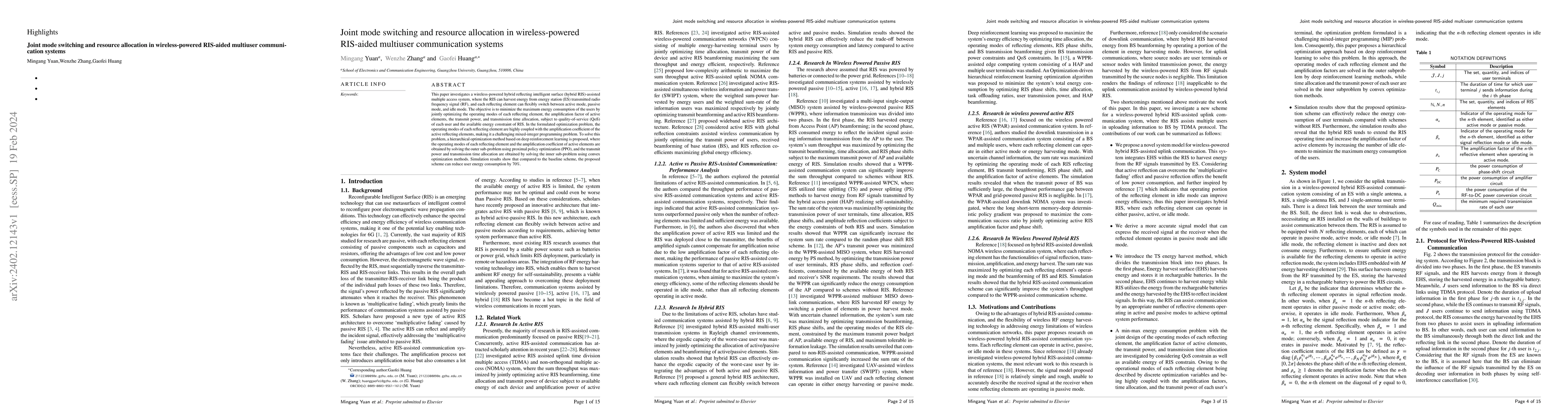 Thumbnail for Joint mode switching and resource allocation in wireless-powered
  RIS-aided multiuser communication systems