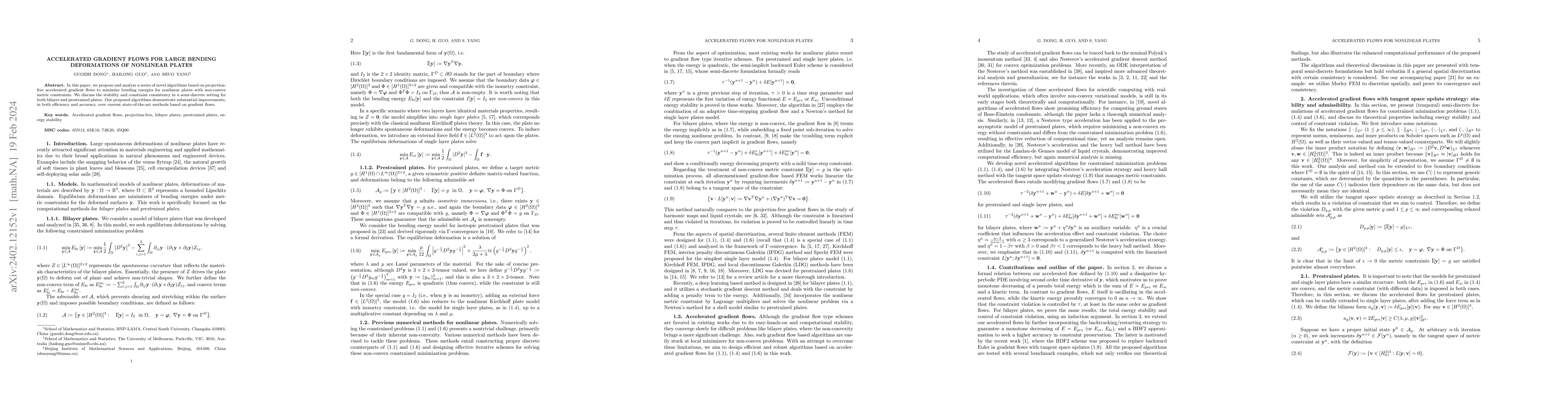 Thumbnail for Accelerated gradient flows for large bending deformations of nonlinear
  plates