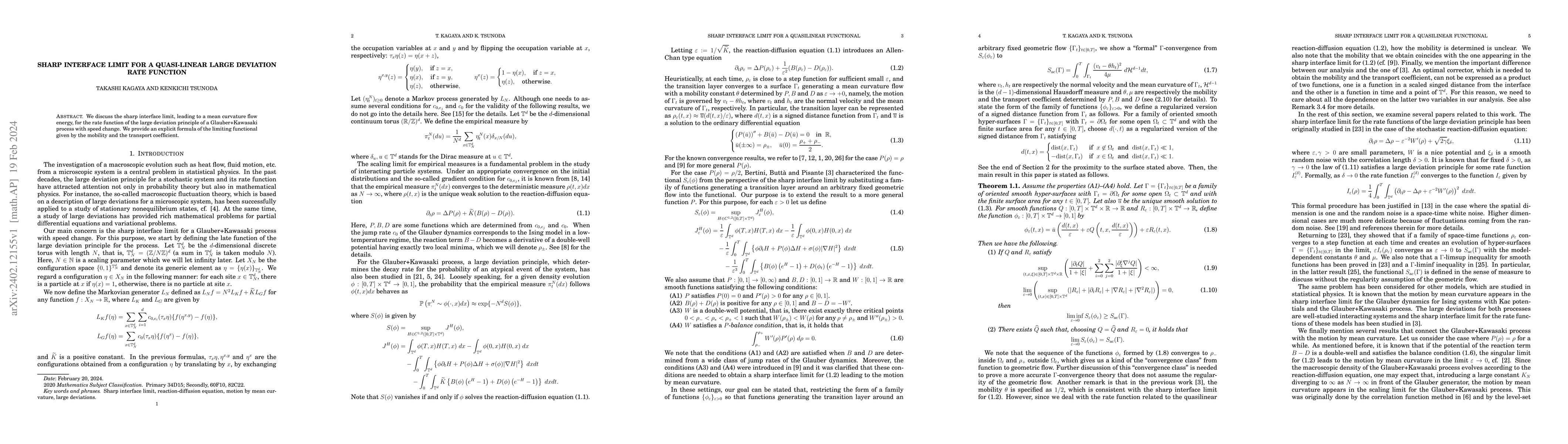 Thumbnail for Sharp interface limit for a quasi-linear large deviation rate function