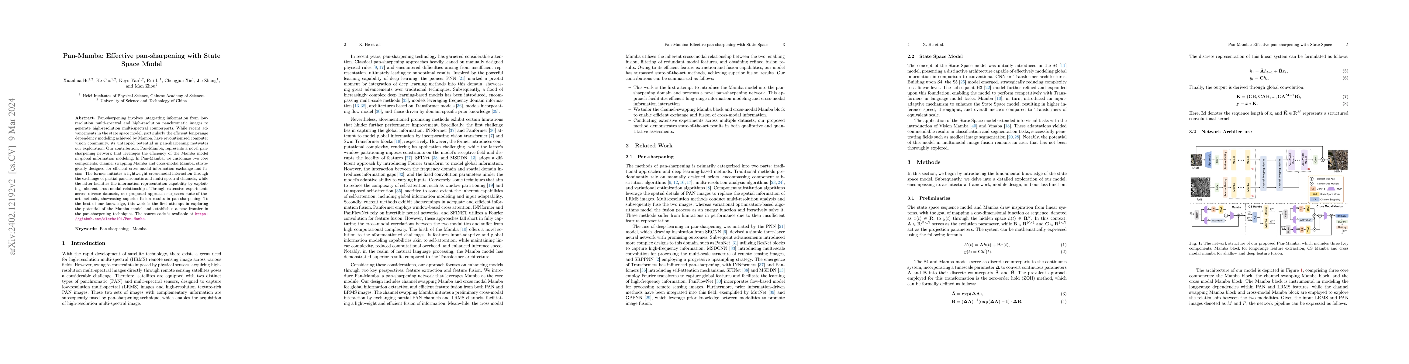Thumbnail for Pan-Mamba: Effective pan-sharpening with State Space Model