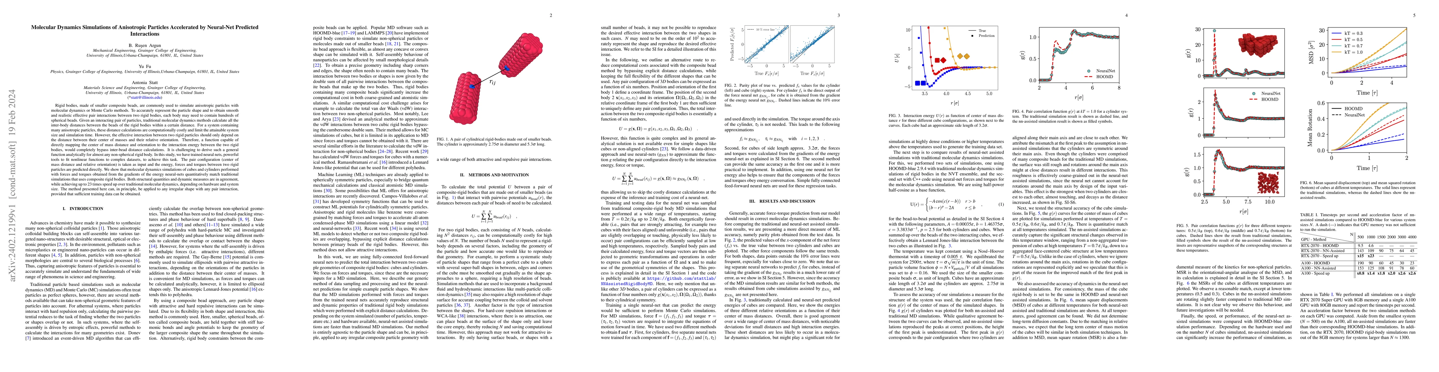 Thumbnail for Molecular Dynamics Simulations of Anisotropic Particles Accelerated by
  Neural-Net Predicted Interactions