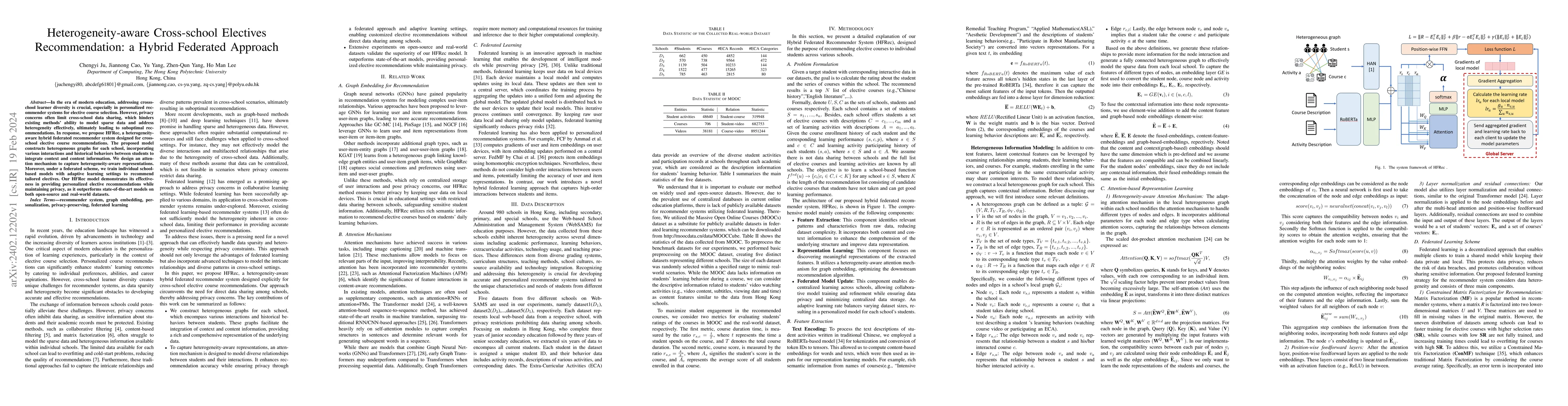 Thumbnail for Heterogeneity-aware Cross-school Electives Recommendation: a Hybrid
  Federated Approach