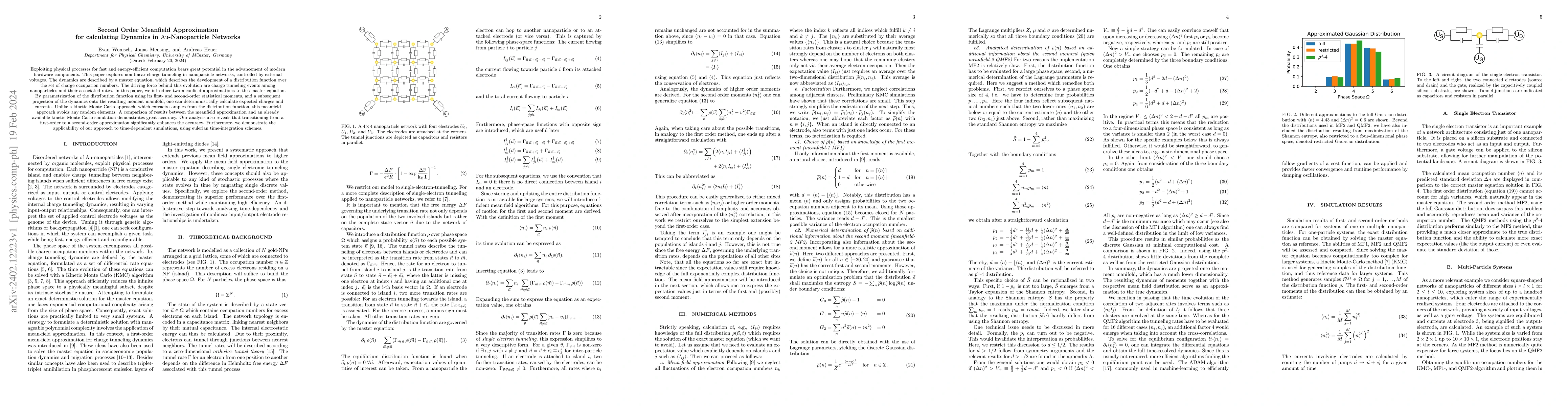 Thumbnail for Second Order Meanfield Approximation for calculating Dynamics in
  Au-Nanoparticle Networks
