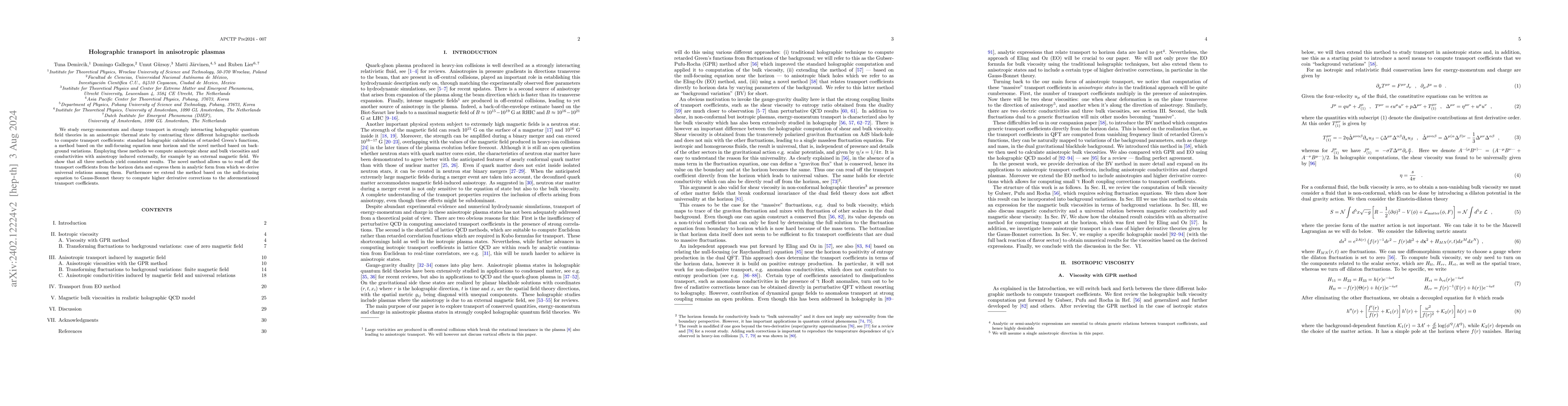 Thumbnail for Holographic transport in anisotropic plasmas
