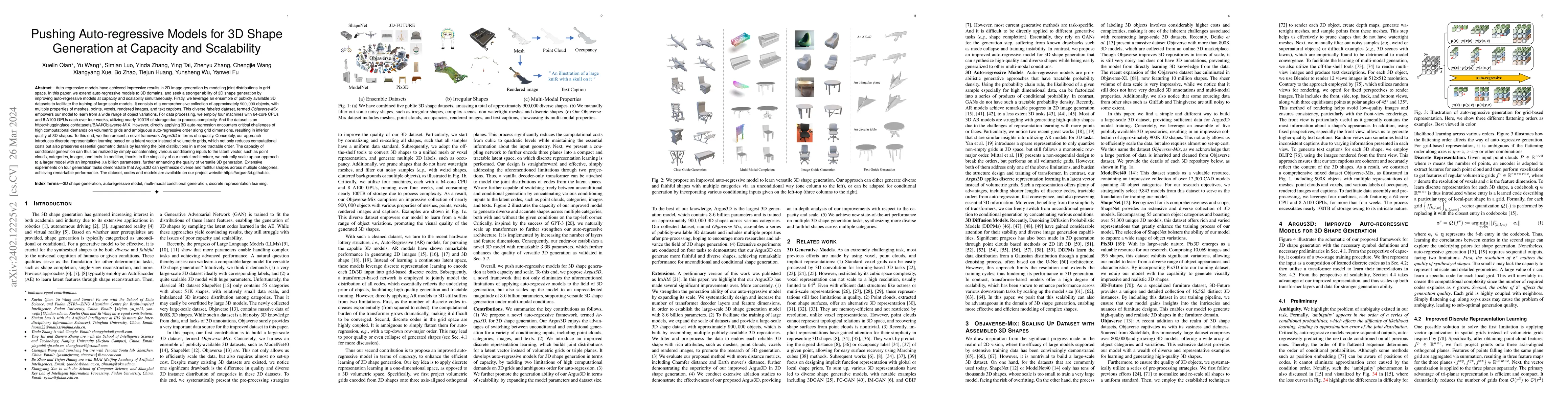 Thumbnail for Pushing Auto-regressive Models for 3D Shape Generation at Capacity and
  Scalability