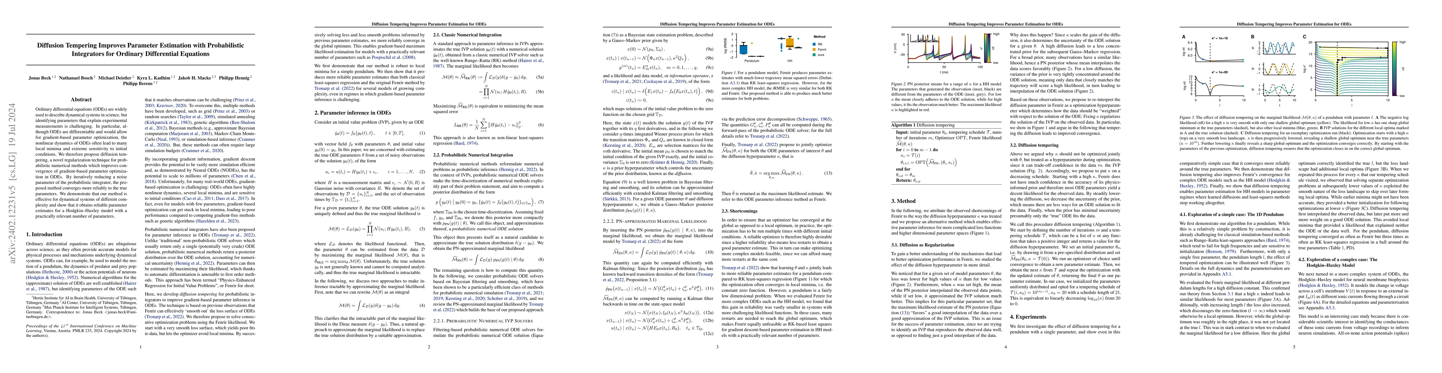 Thumbnail for Diffusion Tempering Improves Parameter Estimation with Probabilistic
  Integrators for Ordinary Differential Equations