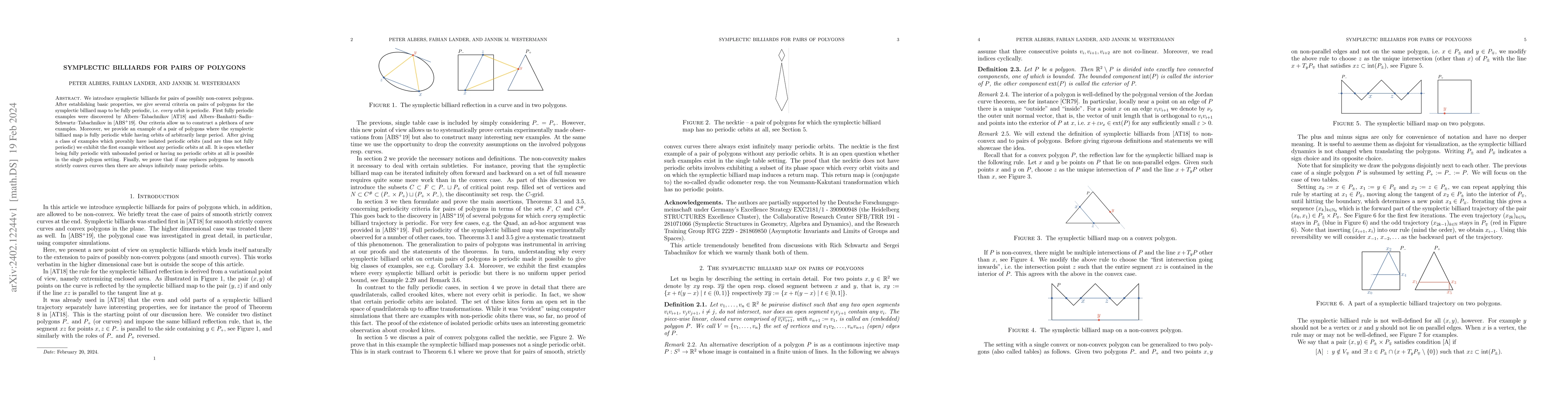 Thumbnail for Symplectic billiards for pairs of polygons