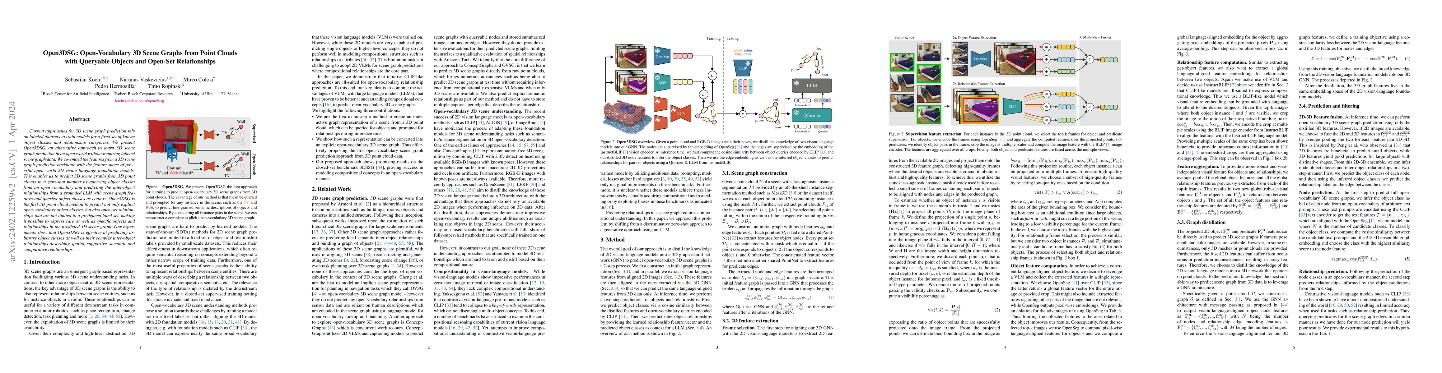 Thumbnail for Open3DSG: Open-Vocabulary 3D Scene Graphs from Point Clouds with
  Queryable Objects and Open-Set Relationships