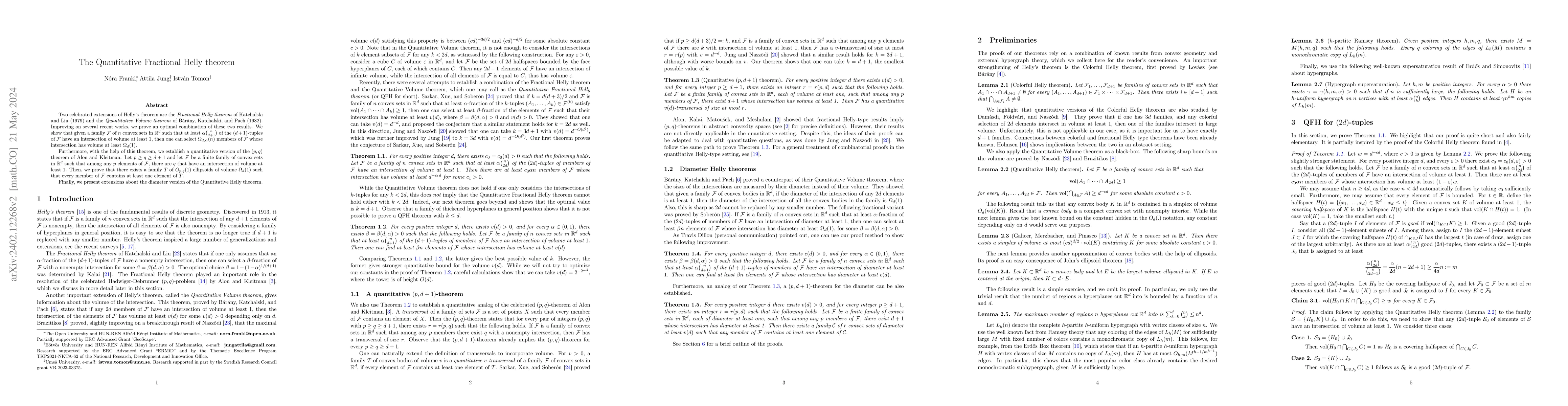 Thumbnail for The Quantitative Fractional Helly theorem