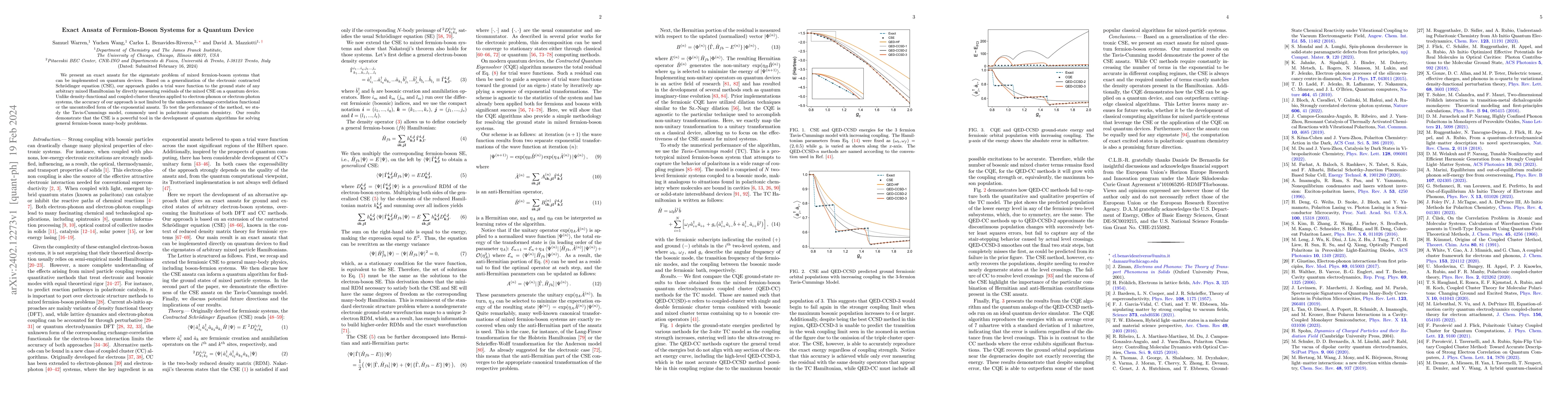 Thumbnail for Exact Ansatz of Fermion-Boson Systems for a Quantum Device