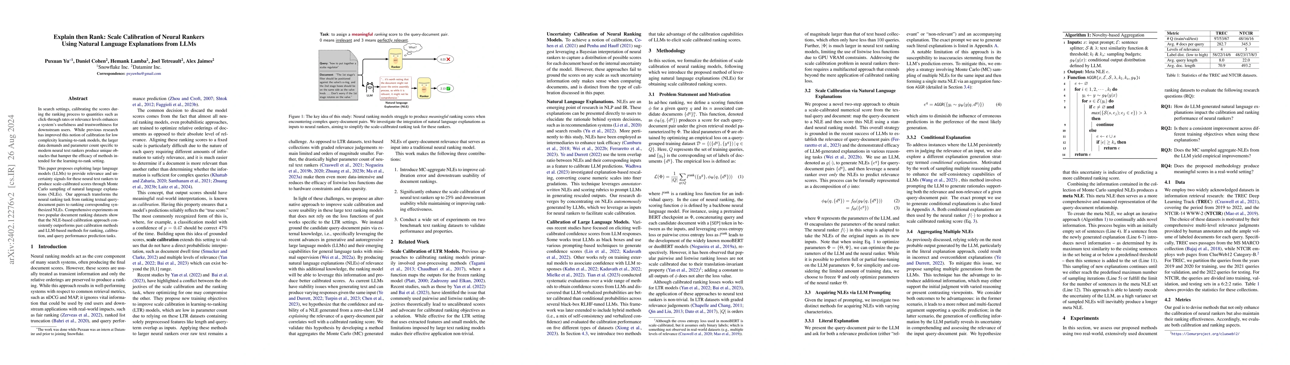 Thumbnail for Explain then Rank: Scale Calibration of Neural Rankers Using Natural
  Language Explanations from Large Language Models