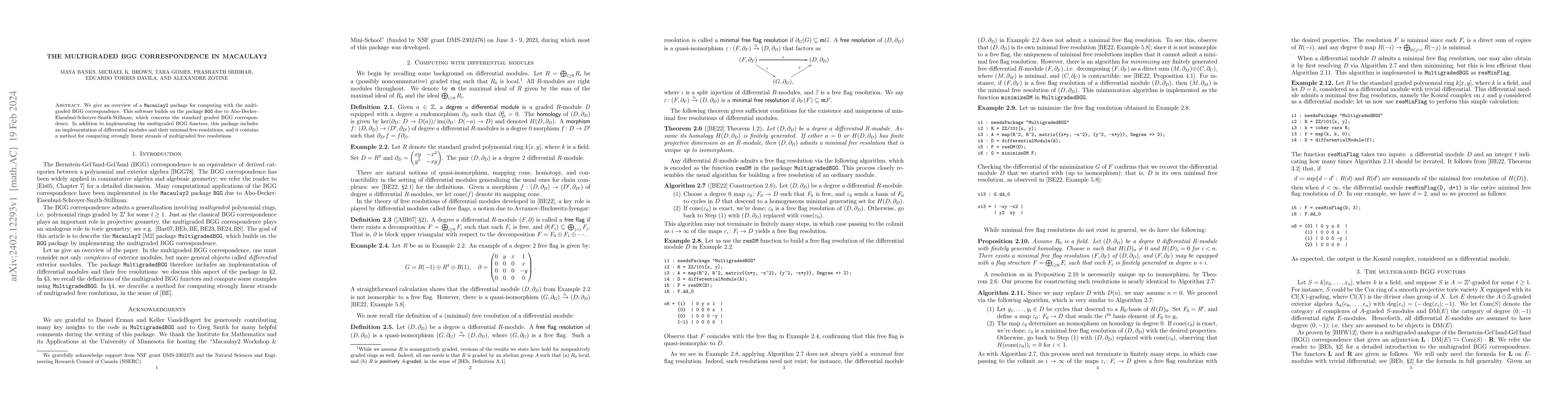 Thumbnail for The multigraded BGG correspondence in Macaulay2