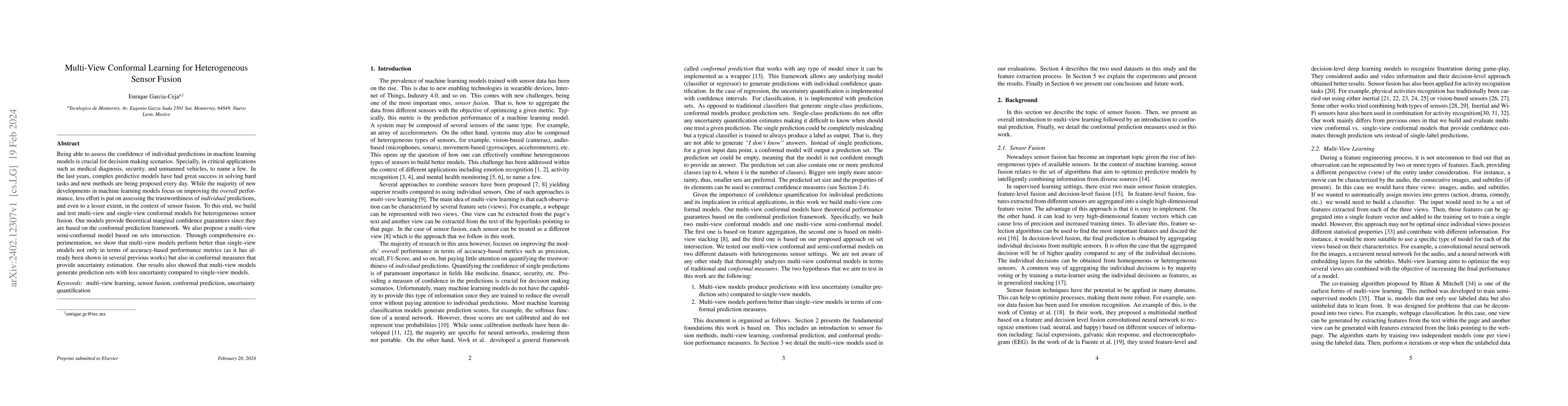 Thumbnail for Multi-View Conformal Learning for Heterogeneous Sensor Fusion