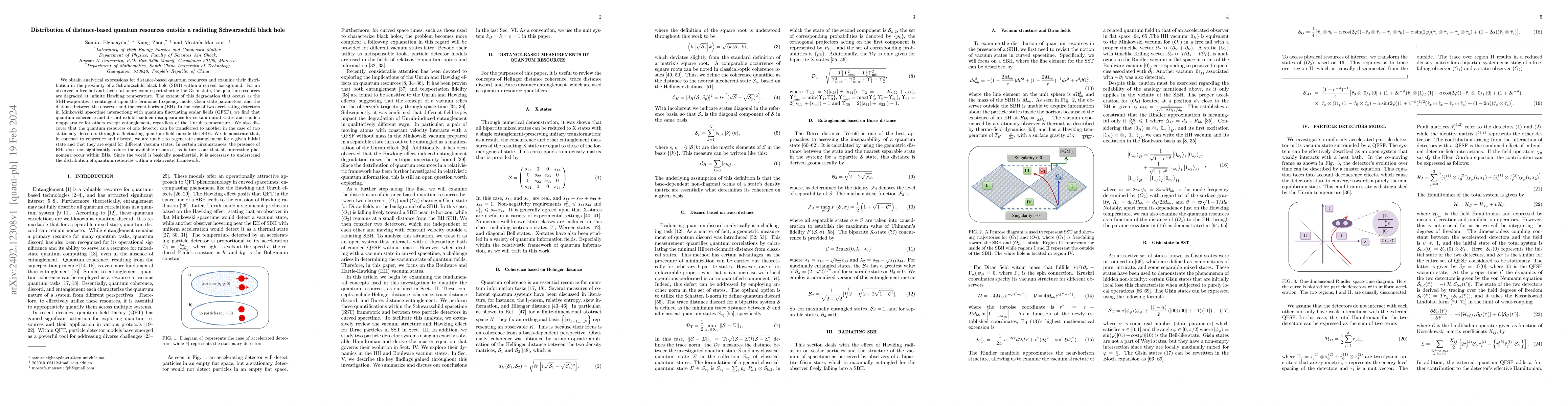 Thumbnail for Distribution of distance-based quantum resources outside a radiating
  Schwarzschild black hole