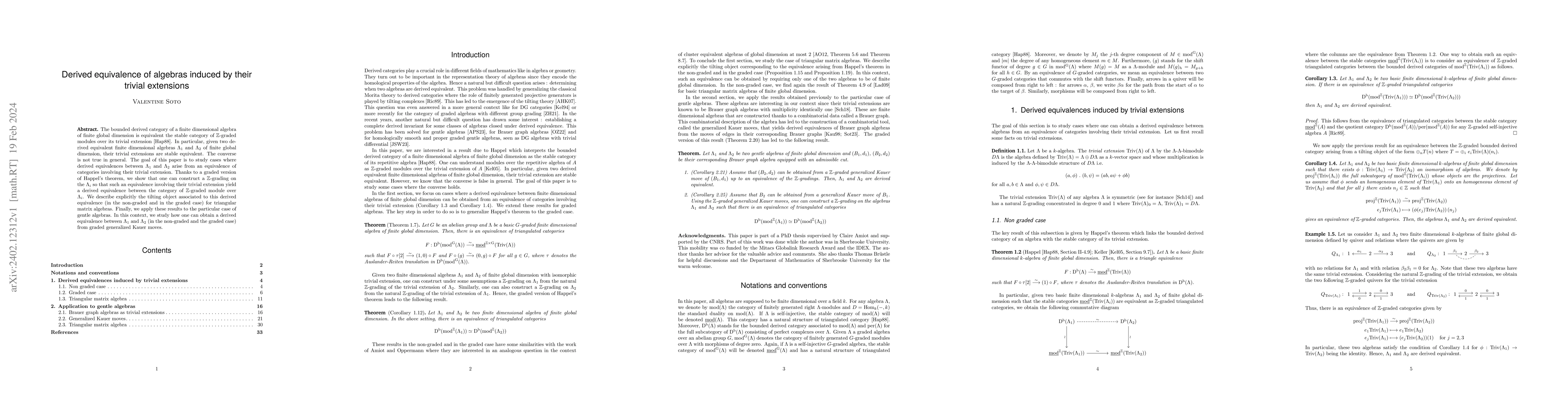 Thumbnail for Derived equivalence of algebras induced by their trivial extensions